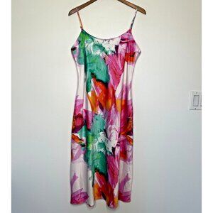 Natori Private Luxuries Nightgown Size L Chemise Floral Satin